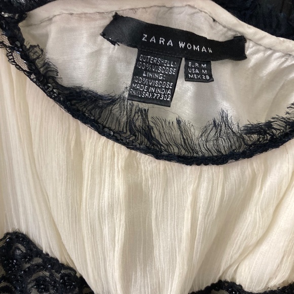 Zara Woman Vintage Slip Dress tulle midi with lace and sequin detail - Picture 8 of 9